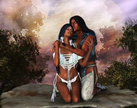 couple d'indiens amoureux